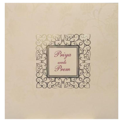 Pleasant Peach Shading With Floral Design Wedding Card - KND8002P