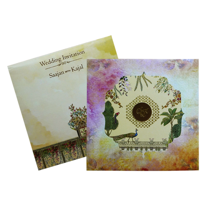 Pastel Shades Ivory Wedding Card-King of Cards