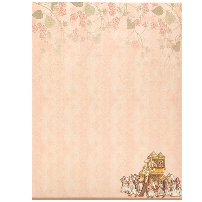Pink Classic Floral Design With Elephant and Bride Groom Card-KNKC4054-King of Cards