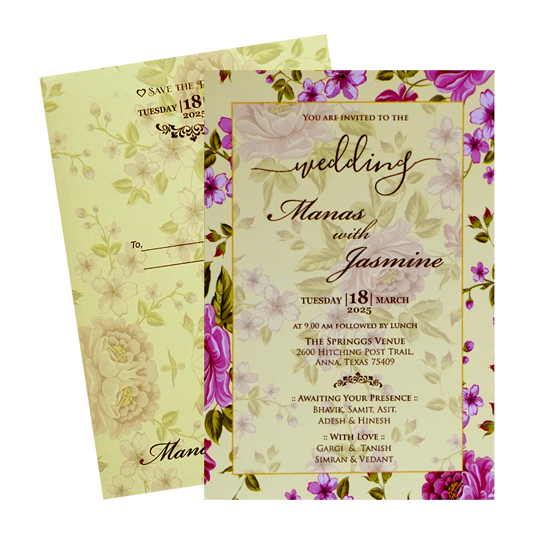 Make your event special with our exclusive Light Pastel Yellow Marriage Card Order now! ?WhatsApp Support ?Express Delivery.