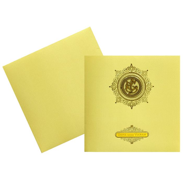 Gold Texture Ganesha Invitation Card-King of Cards