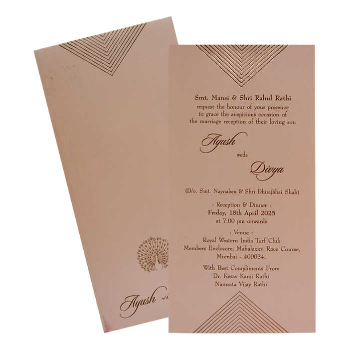 Peach Peacock Single Card-King of Cards