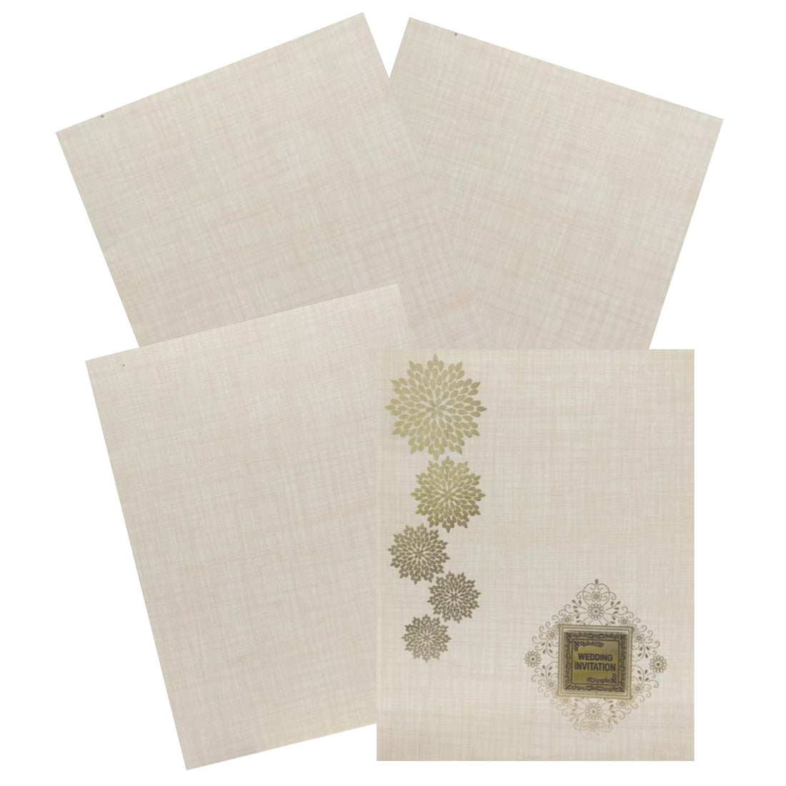 Sandal Metallic Floral Gold Foiling With Square Name Plate-KNK50173