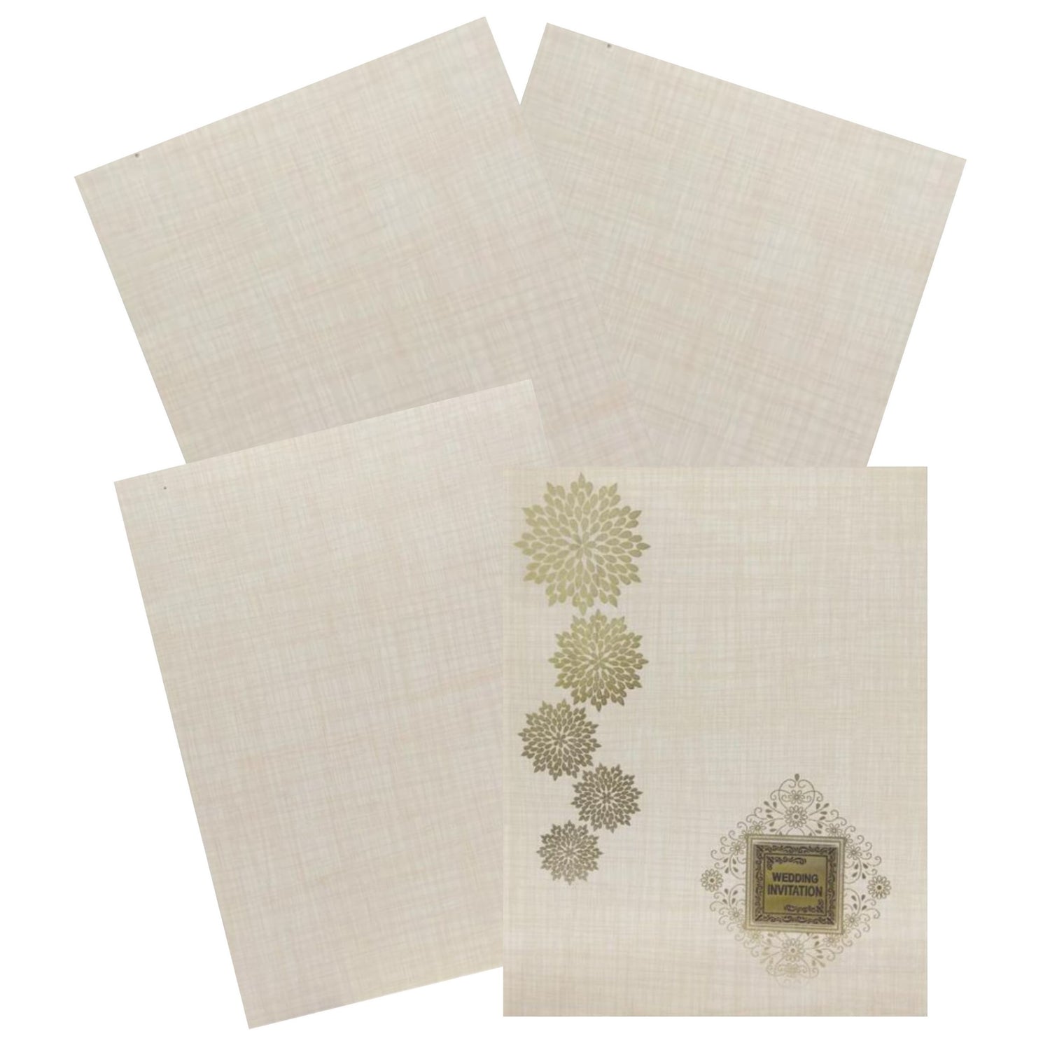 Sandal Metallic Floral Gold Foiling With Square Name Plate-KNK50173