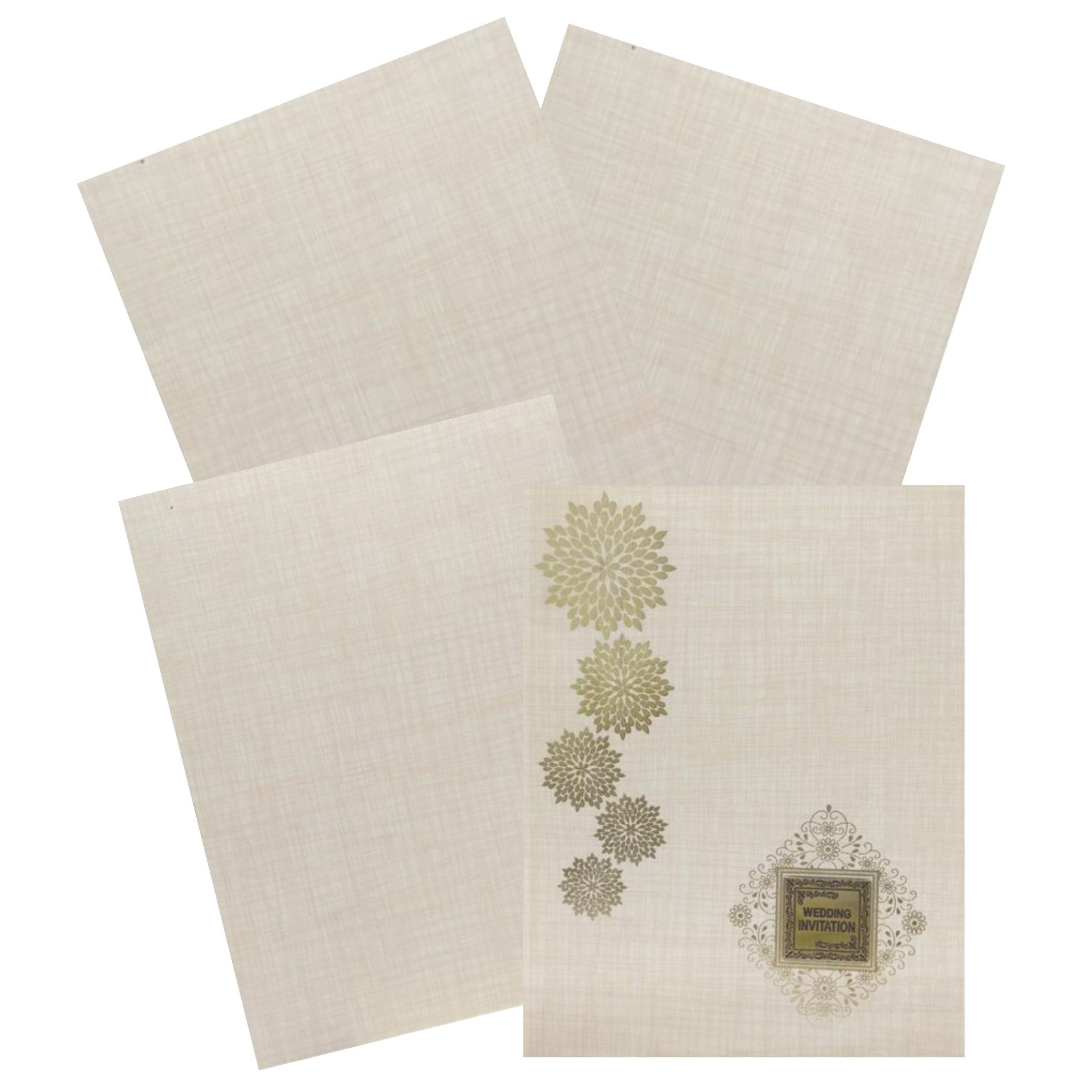 Sandal Metallic Floral Gold Foiling With Square Name Plate-KNK50173