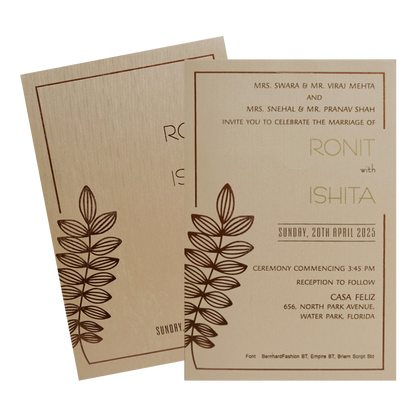 Peach Single Sheet Invitation Card-King of Cards