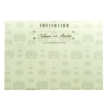 White Lotus Padded Invitation Card-King of Cards