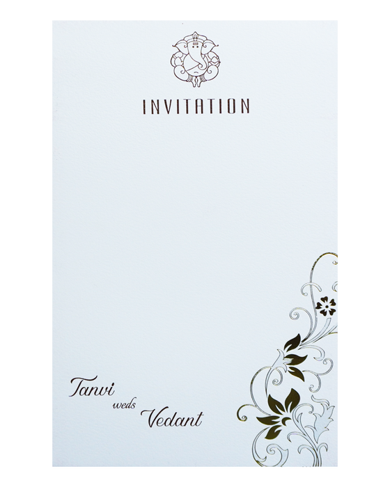 White Single Sheet Wedding Card-King of Cards