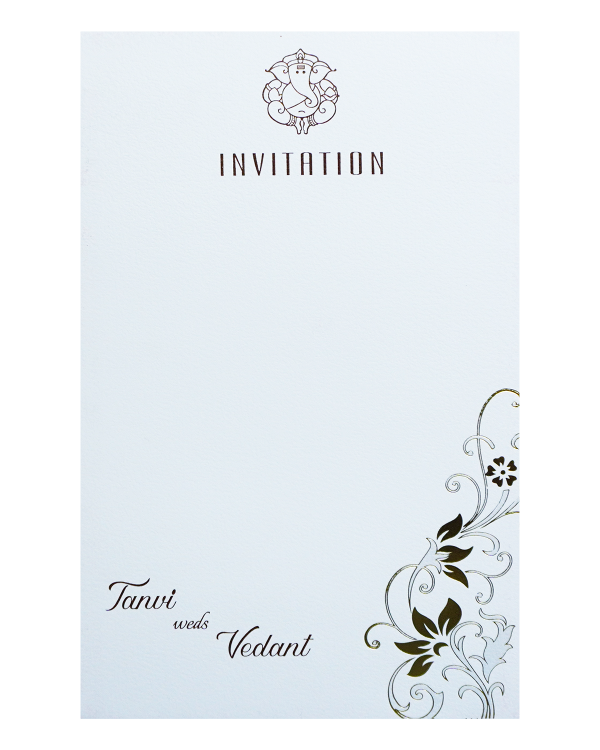 White Single Sheet Wedding Card-King of Cards