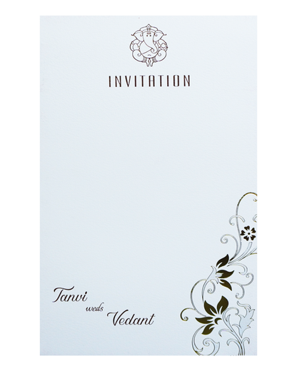 White Single Sheet Wedding Card-King of Cards