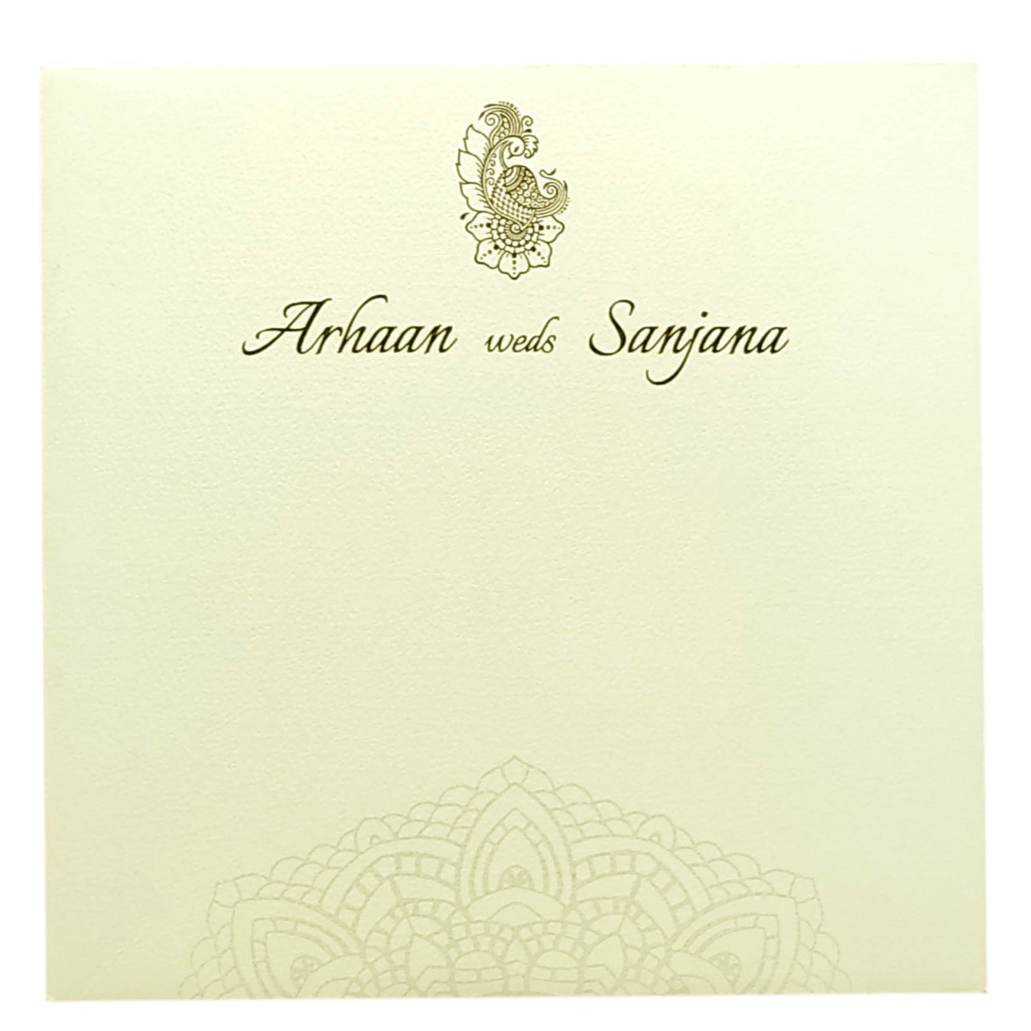 White Ganesha Invitation Card-KRC29132