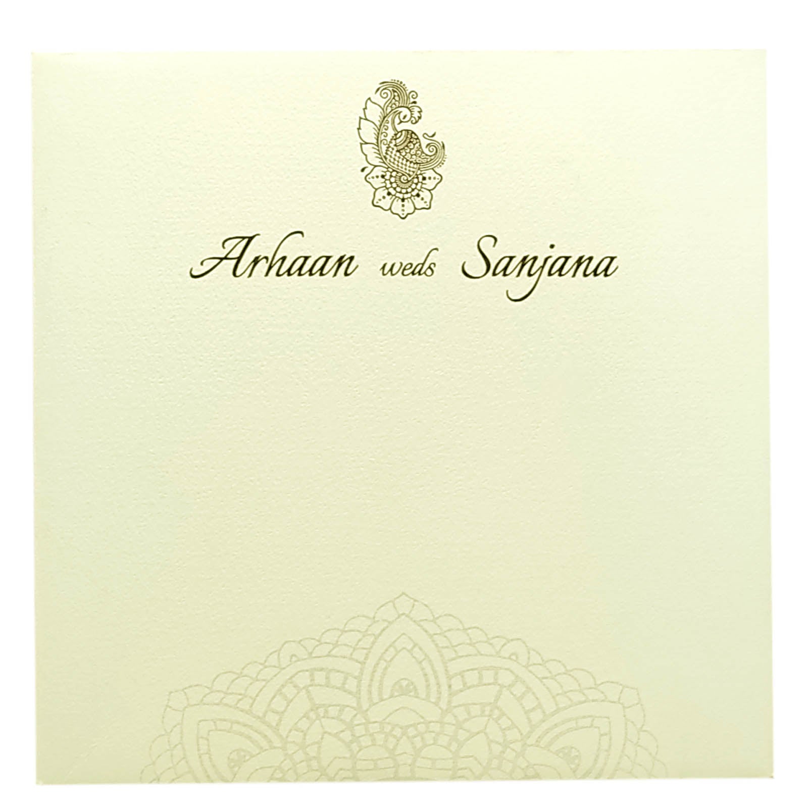 White Ganesha Invitation Card-KRC29132
