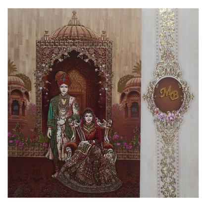 Royal Laser cut with Bride Groom Invitation-King of Cards