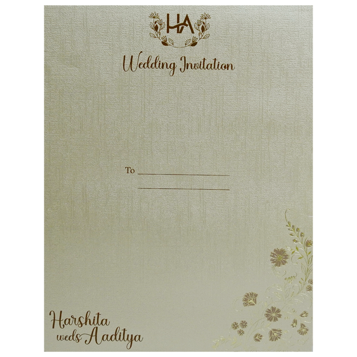 Metallic Brown Padded Wedding Card-King of Cards