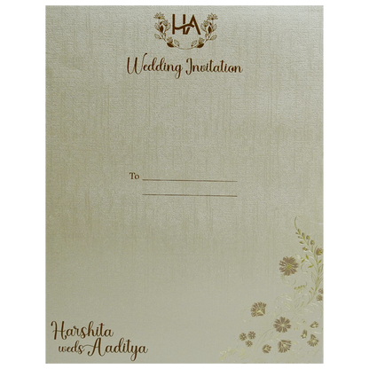 Metallic Brown Padded Wedding Card-King of Cards