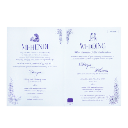 White Laser Cut Wedding Invitation Card-KNK7059W
