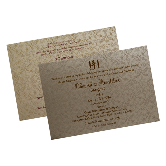 Green Velvet Fabric Invitation-King of Cards