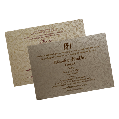 Green Velvet Fabric Invitation-King of Cards