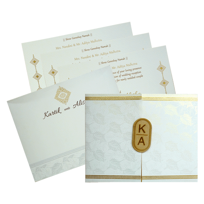 Silky White Wedding Card-King of Cards