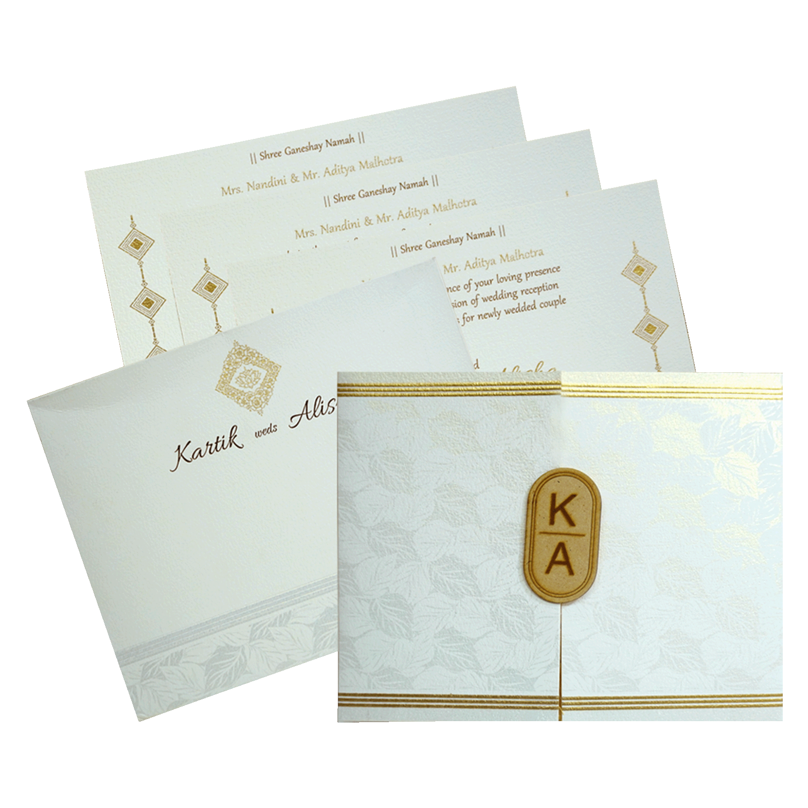 Silky White Wedding Card-KRC30150