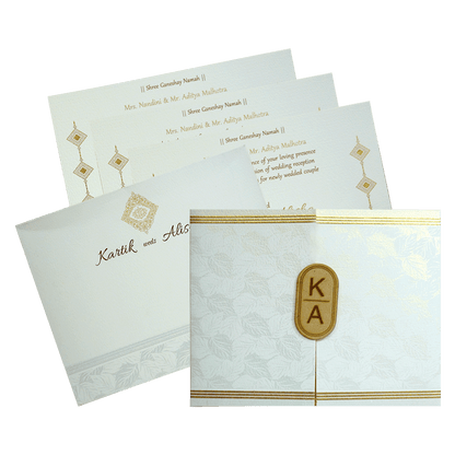 Silky White Wedding Card-KRC30150