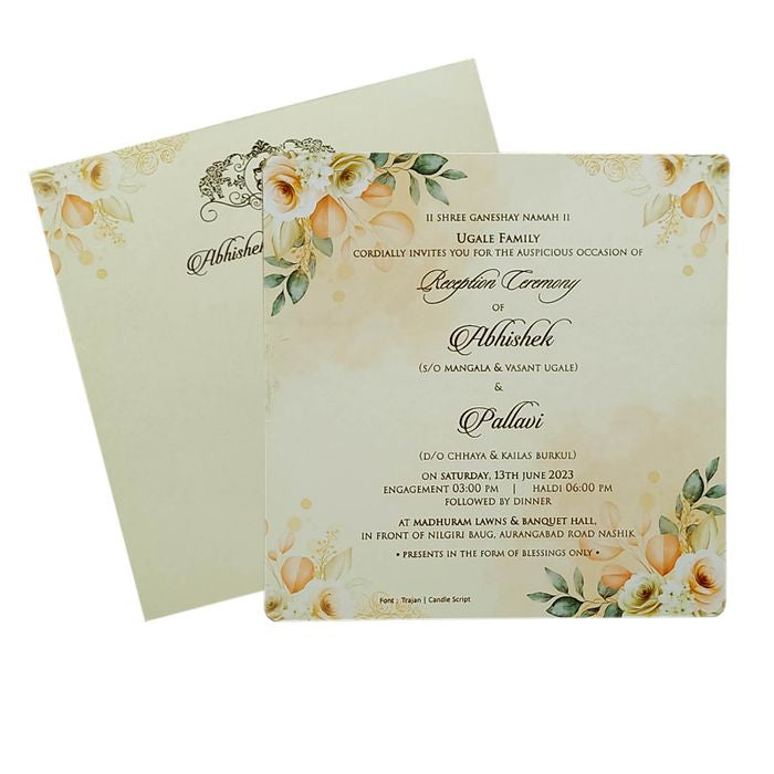 Light Yellow Single Sheet Invitation-King of Cards