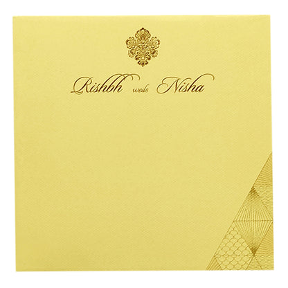 Cream Geometric Design Invitation Card-KRC29492