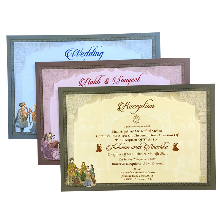 Grey Royal Box Marriage Invitation Card-King of Cards