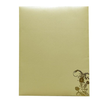 Cream Floral Foil Nameplate Invitation Card-King of Cards