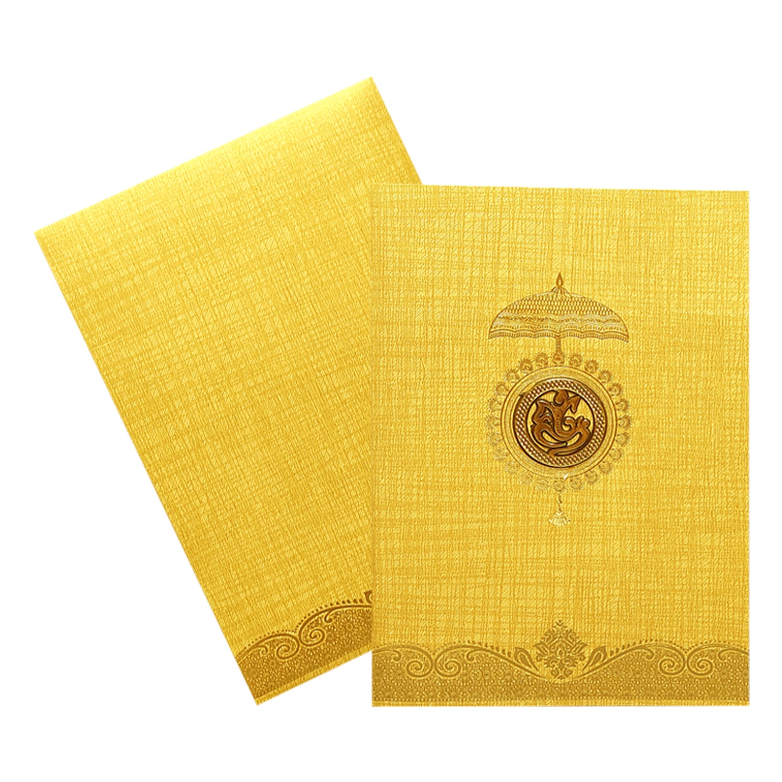 Brown Gold Ganesha Invitation Card-King of Cards