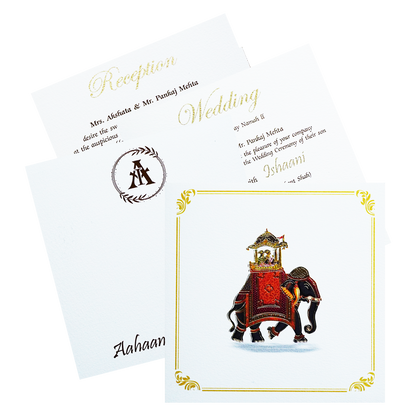 White Elephant Theme Invitation-KRC30330