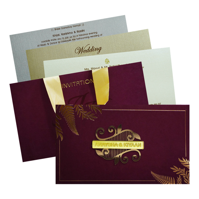 Dark Raspberry Luxury Wedding Box-King of Cards