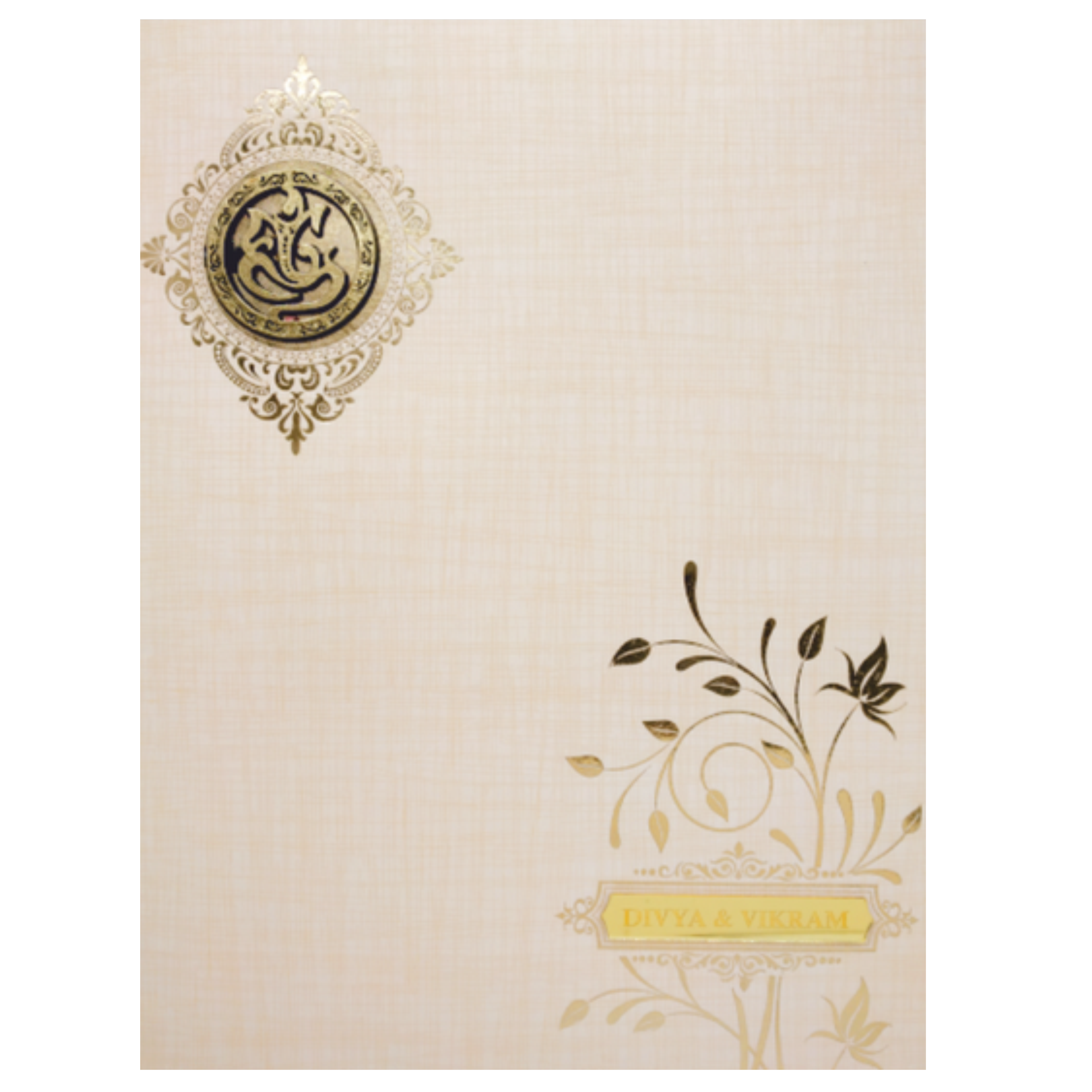 Sandal Jumbo Metallic Floral Theme In Gold Foiling-KNK5026S-King of Cards