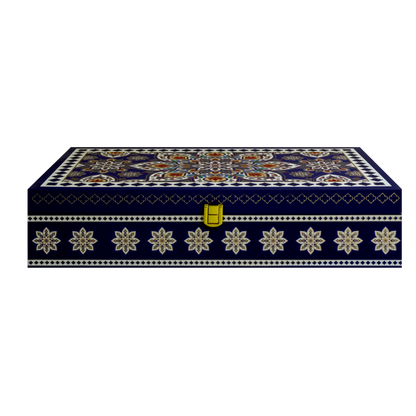 Blue Floral Mandala Box Invitation-KBX1406