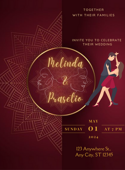 Amethyst Glow Premium Wedding Invitations-AAPWI018