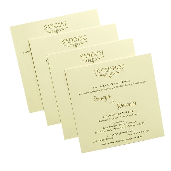 Brown Embossed Box Invitation Card-King of Cards