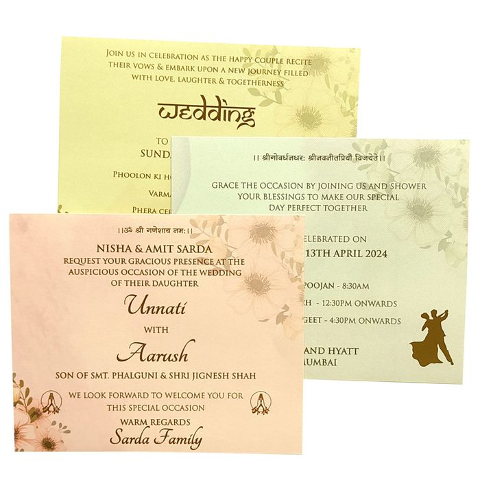 Light Pale Brown Padded Invitation-King of Cards