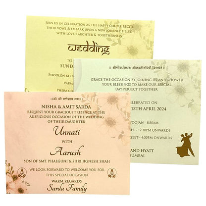 Light Pale Brown Padded Invitation-King of Cards