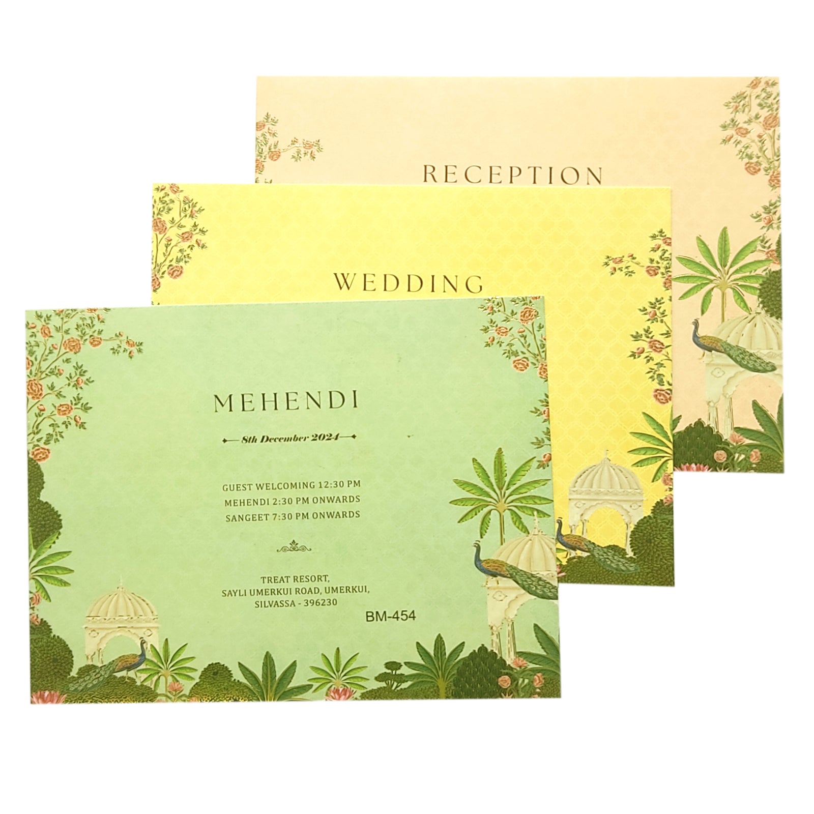 Orange Arch Padded Wedding Card-King of Cards