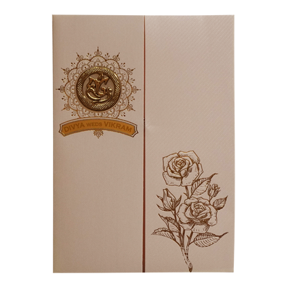 Light Apricot Orange Invitation Card-KNKTP038