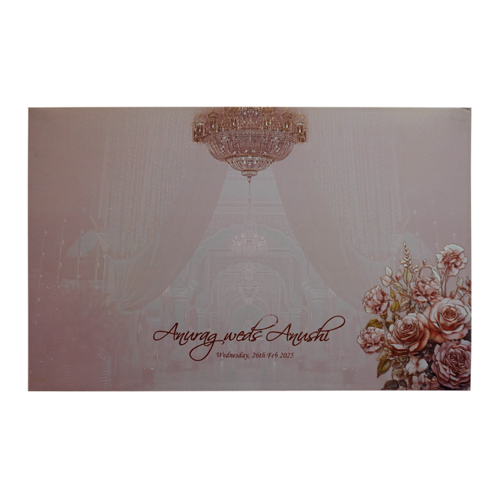 Cream Premium Padded Wedding Invitation-King of Cards