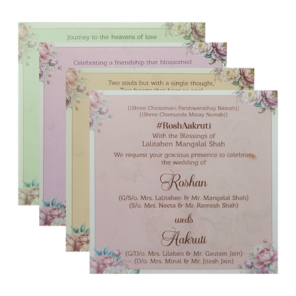 Pink Floral Wedding Invitation Box - KSI64270