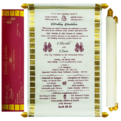 Silk White Satin Scroll Card-King of Cards