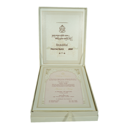 White Arch Couple Wedding Invitation Box-KMMEX8300