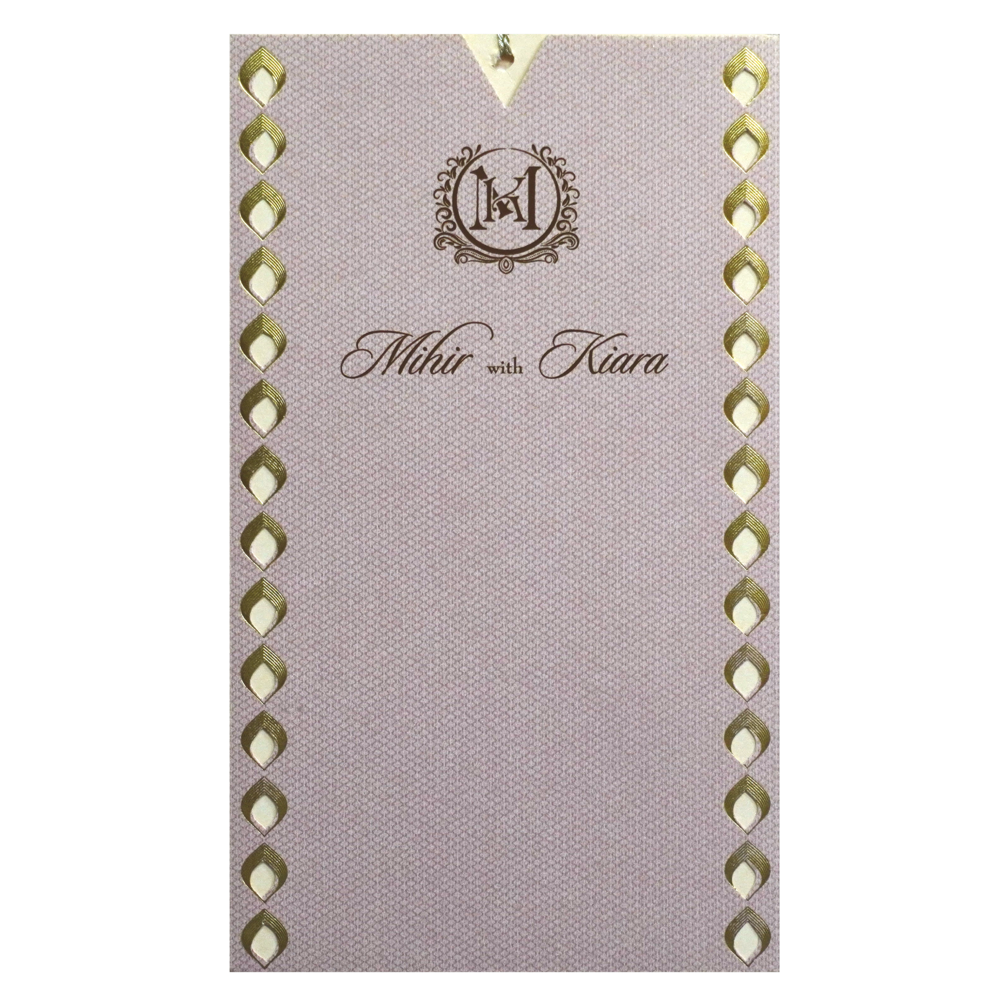 Beige Pale Pink Wedding Card-KRCS7042