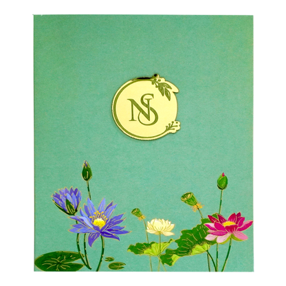 Green Floral Padded Wedding Card-King of Cards