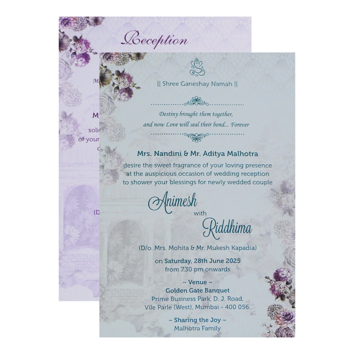 Light Pastel Purple Padded Invitation-King of Cards