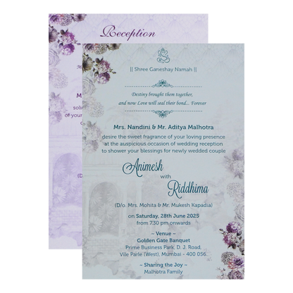 Light Pastel Purple Padded Invitation-King of Cards