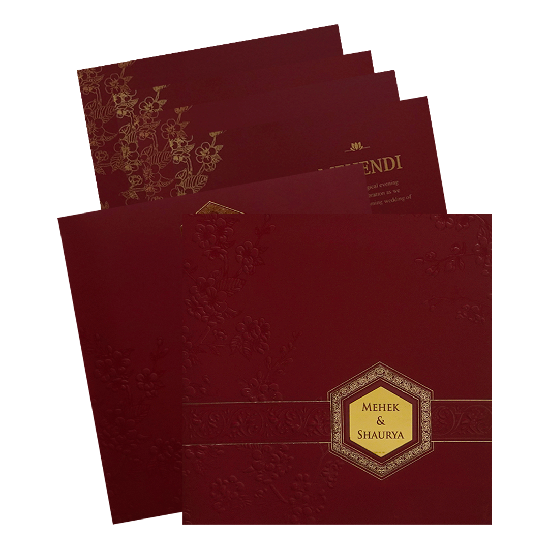 Make your event special with our exclusive Red Embossed Wedding Card. Shop now! ?WhatsApp Support ?Express Delivery.