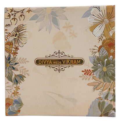 Pink Padded Floral Wedding Card In Offset Print-KNC5602P